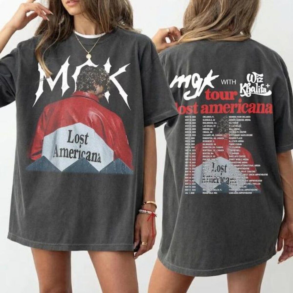 MGK Lost Americana Tour Shirt – Machine Gun Kelly & Wiz Khalifa Concert Graphic